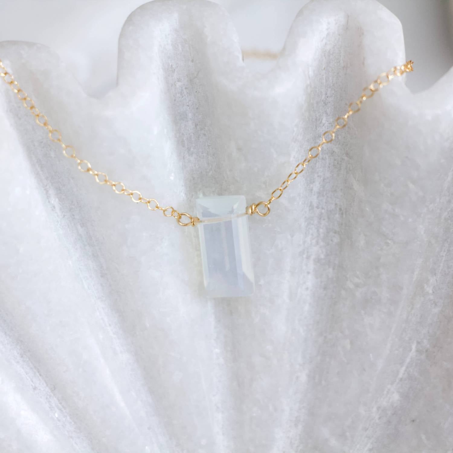 Mesa Blue - Women's Rectangle Opalite Necklace