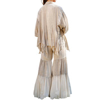 Young Threads Boho Tiered Wide-leg Patchwork Pants in latte - women's pants - alternate view