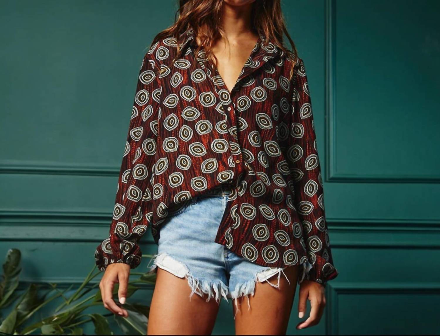Bucketlist - Drea Geometric Print Blouse