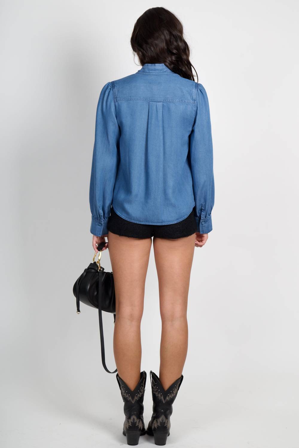 Derek Lam 10 Crosby - Majah Tencel Tie Neck Shirt
