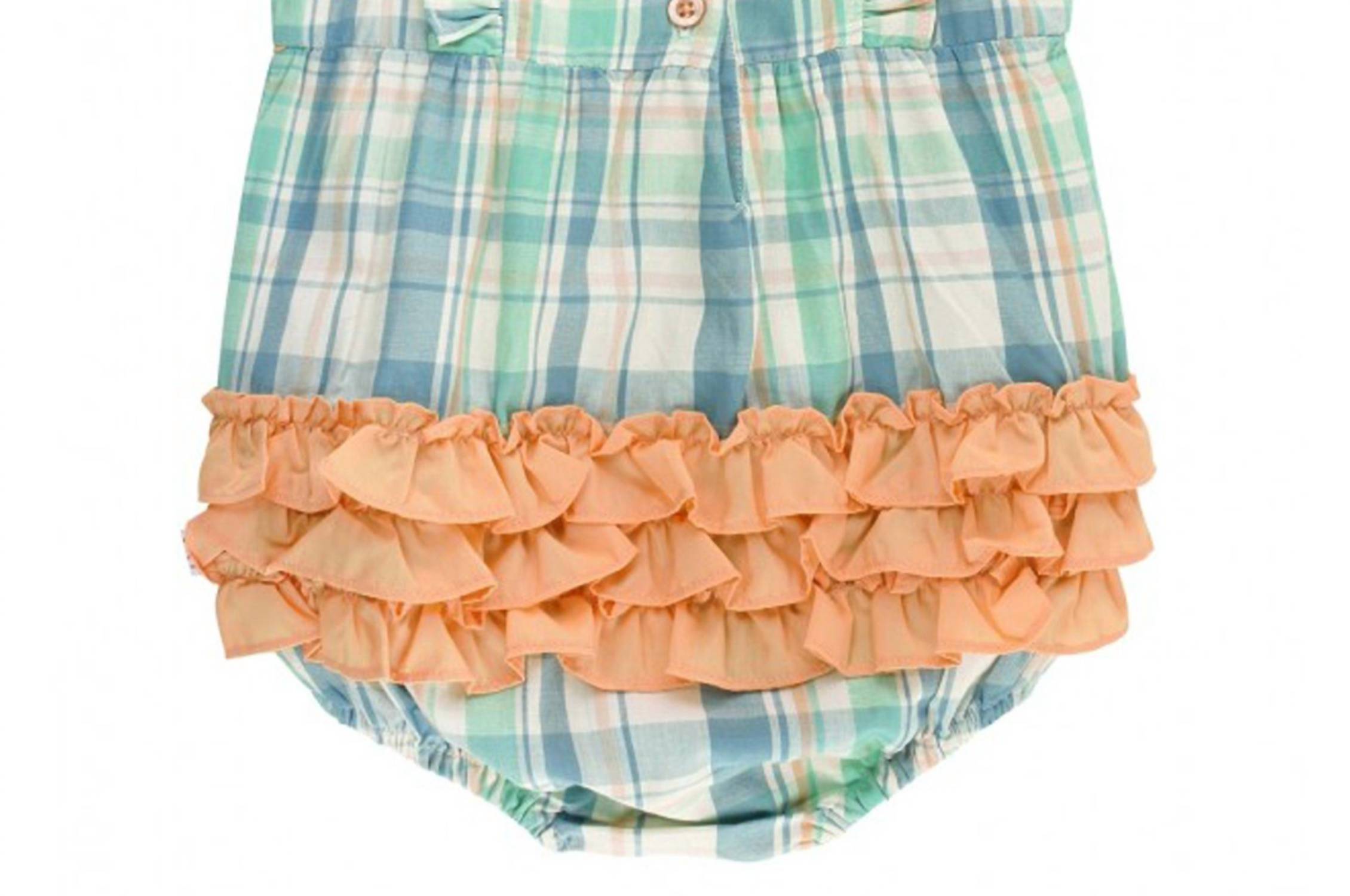 Rufflebutts - BABY GIRLS HAMPTON PLAID BUBBLE ROMPER