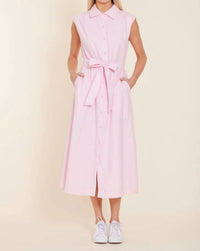 Dagne Dover - Linen Long Belted Dress