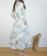 NIBI MTK Sierra Dress in faded teal palms - women's dress - view 4
