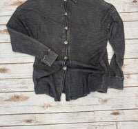 Haptics - Women's Crinkled Button Down Long Sleeve Top