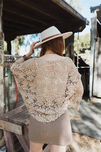 Leto - Crochet Floral Petal Kimono Wrap