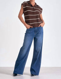 Elan - Stripe Zip Sweater