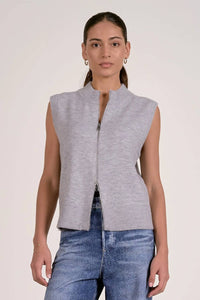 Elan - Mockneck Full Zip Sleeveless Sweater