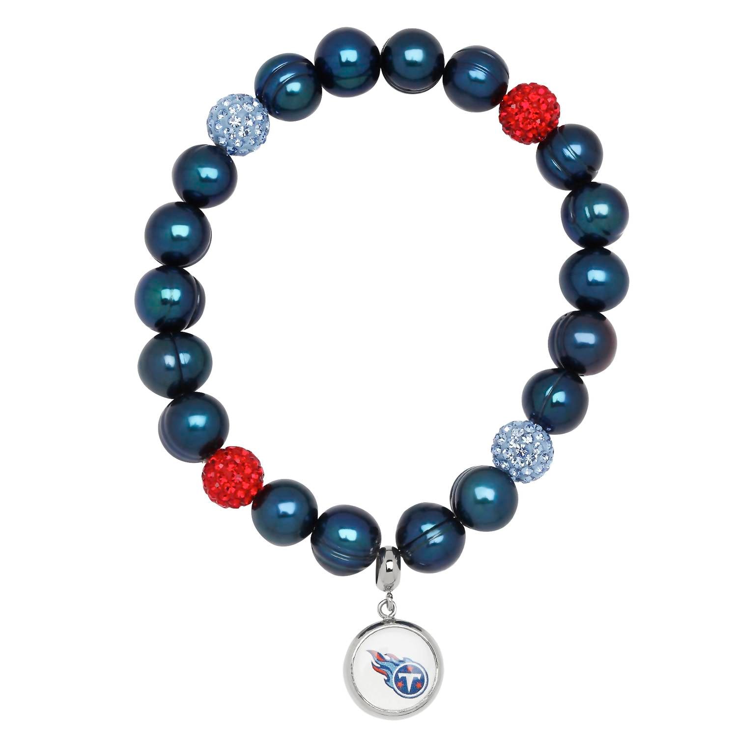 Honora - Tennessee Titans Stretch Pearl & Crystal Bracelet