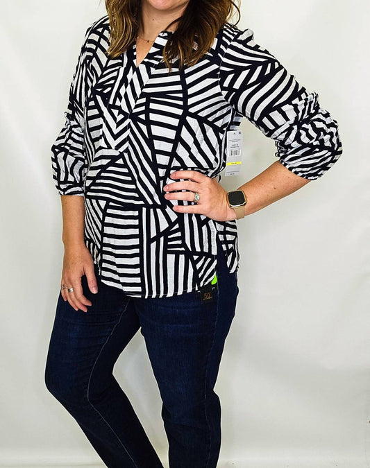 Multiples - Abstract Three Quarter Sleeve Blouse