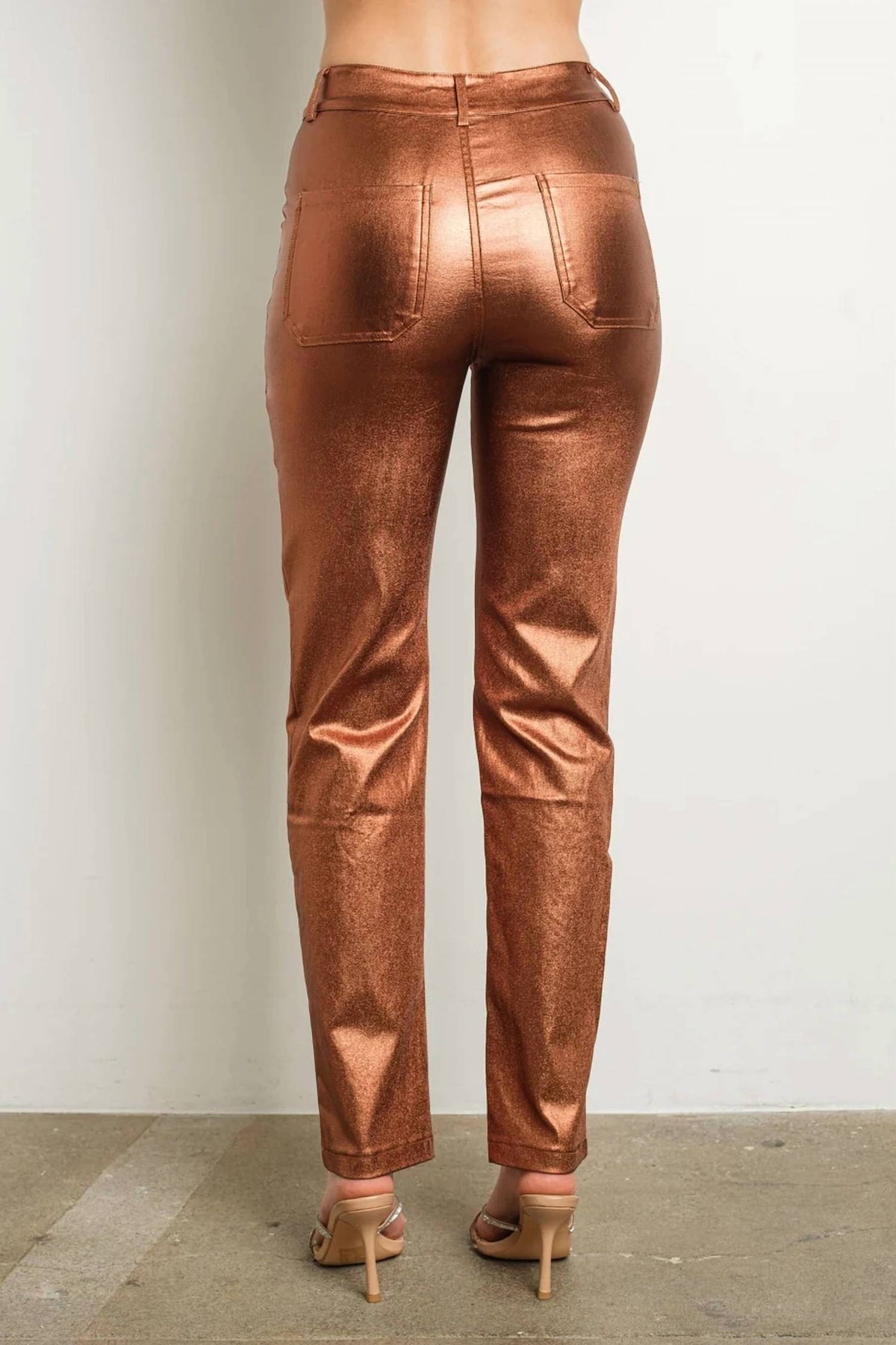 Kiwi - Stretch Straight Metallic Pants