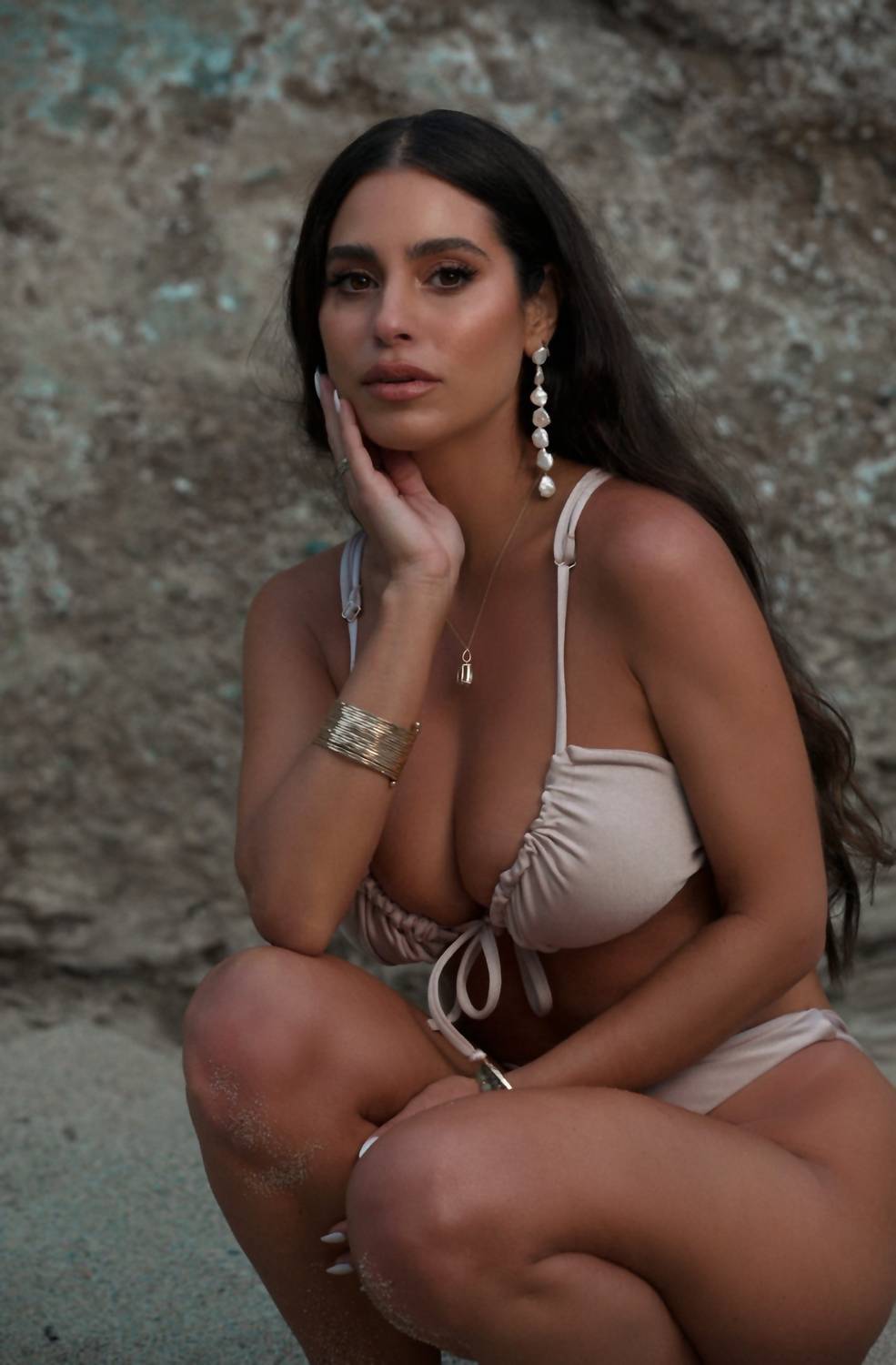 Kadimah - Tellulah Ruched Tie-front Bikini Top