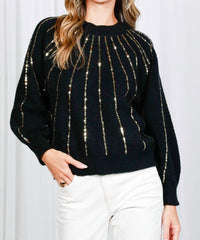 Vine & Love - Sequined Dolman Sleeve Sweater