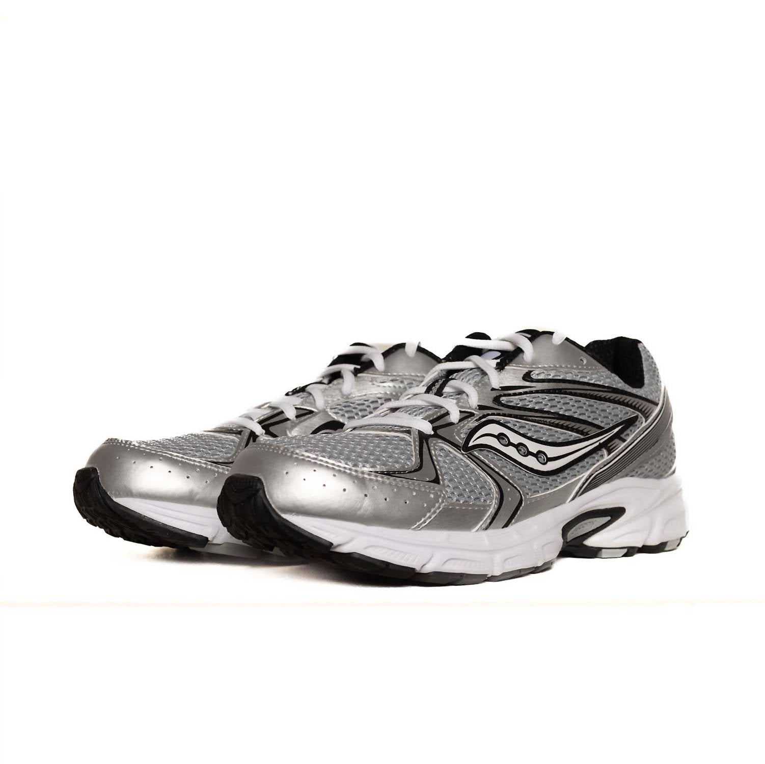 SAUCONY Men's Ride Millennium Shoes in silver black - men's shoe - detail view