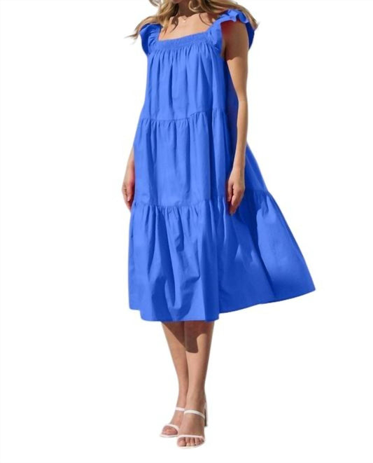 Oddi - SOLID POPLIN TIERED MIDI DRESS