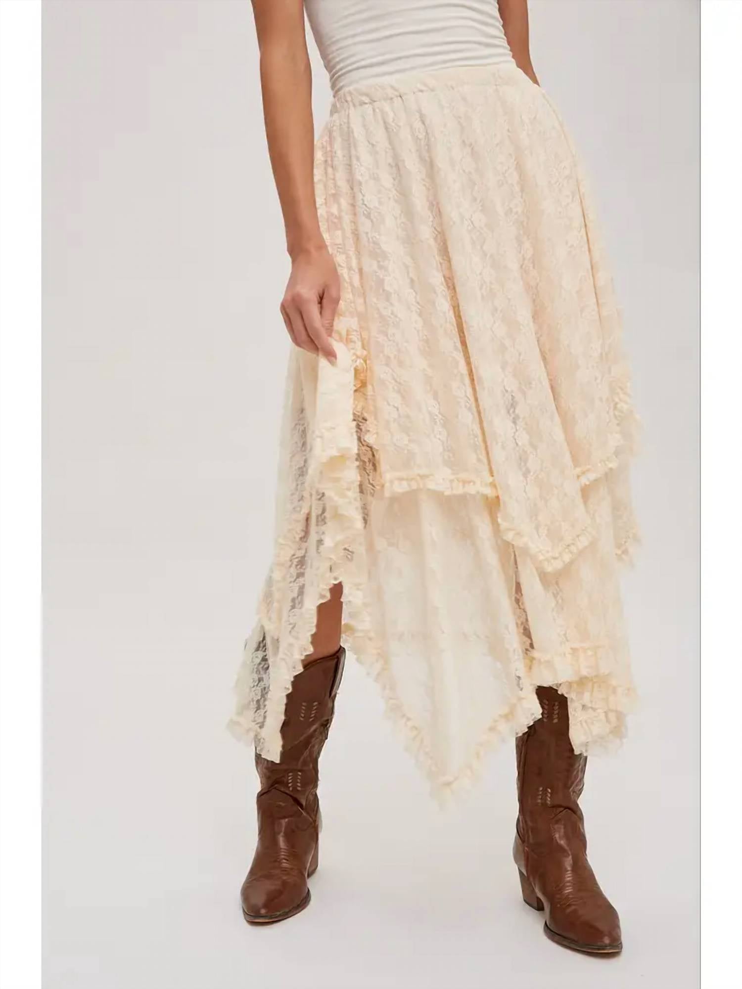 Bluivy - Lace Tier Midi Skirt
