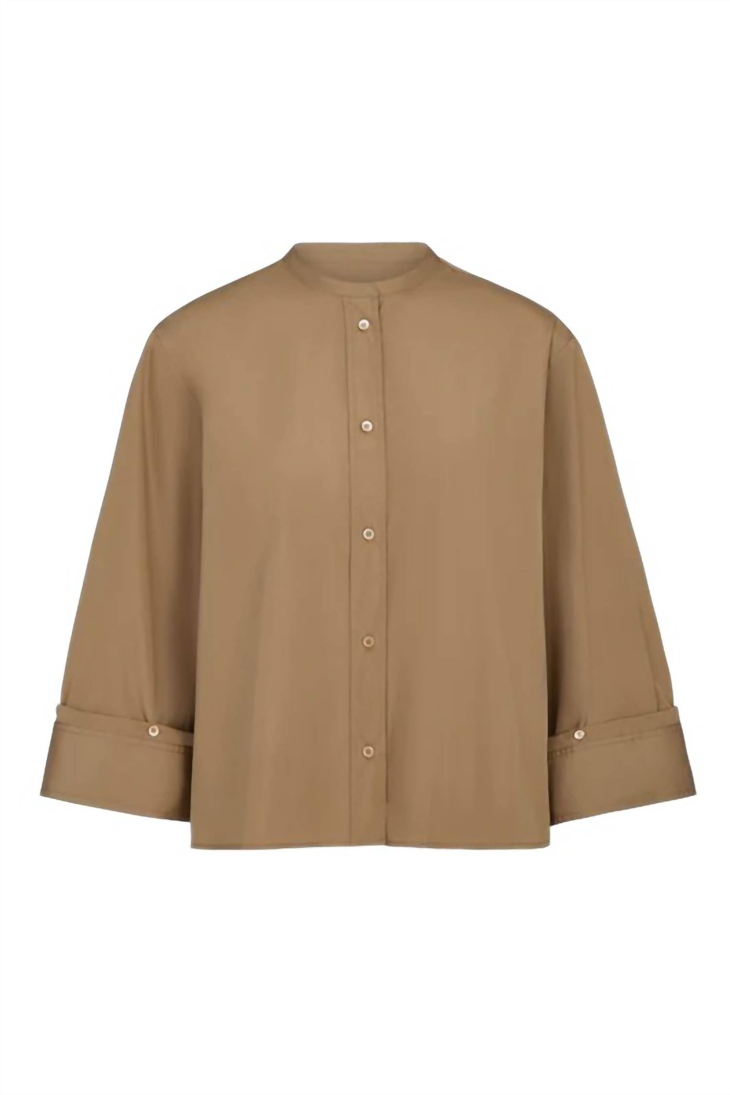TWP Beau Cotton Poplin Shirt in kelp - women's shirt - view 4