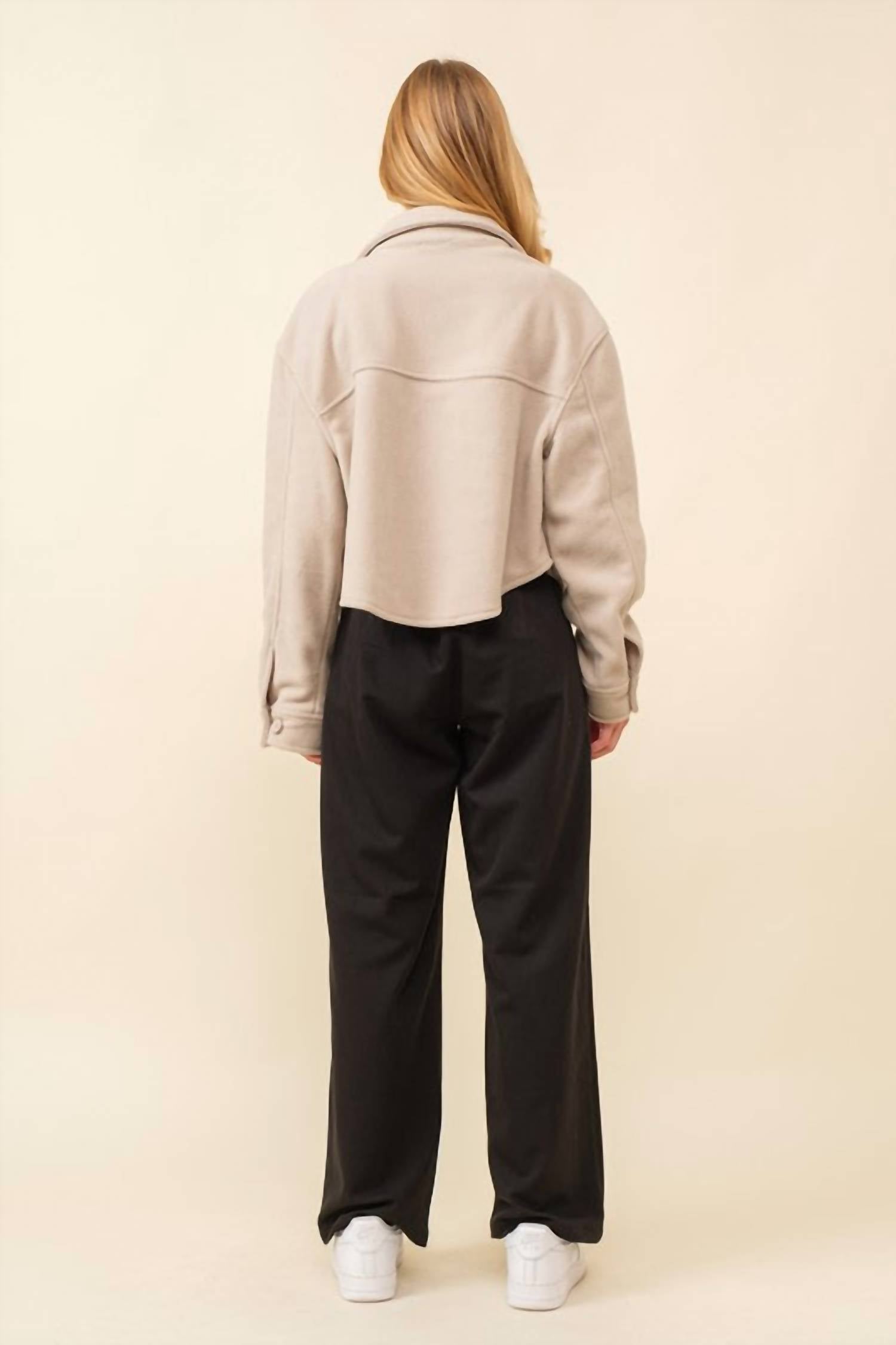 Hersy Fleece Pocket Jacket in beige - women's jacket - alternate view