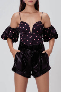 For Love & Lemons - Afton Faux Leather Shorts