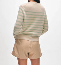 White + Warren - Cashmere Striped Crewneck Top