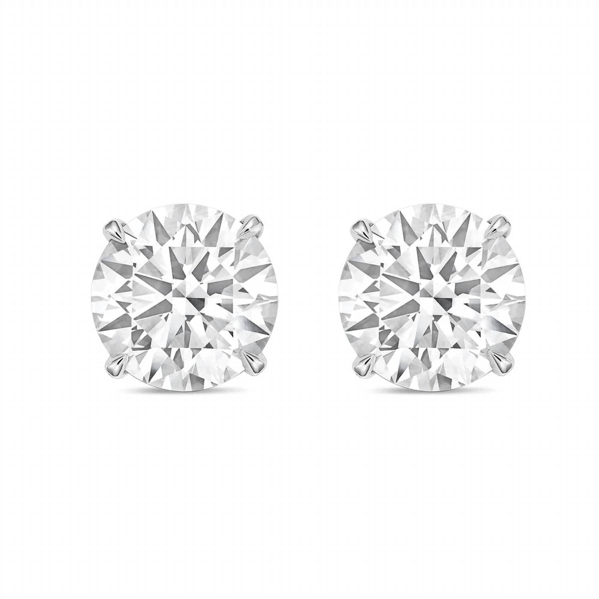 Diana M Jewels - 4.00 Cts Round Lab Diamond Stud Earrings