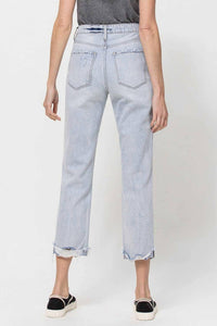 Vervet By Flying Monkey - Super High Relaxed Cuffed Straight Leg Jeans
