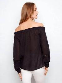 Charlie B - Cotton Voile Off The Shoulder Blouse
