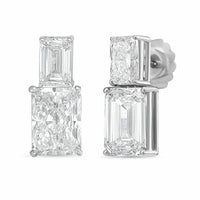 Diana M Jewels - Women's Emerald Lab-Grown Diamond Stud Earrings (8.00 Ct TCW) - Elegant Plus