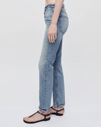 Re/Done - Mid Rise Stove Pipe Jeans