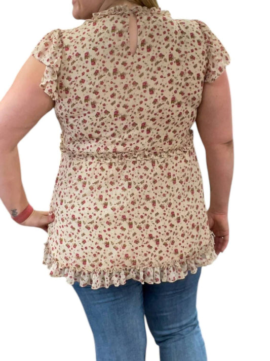 Jodifl - Floral Babydoll Ruffle Top