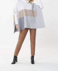 Joseph Ribkoff - Ceren Color Block Tunic Turtleneck Sweater Top