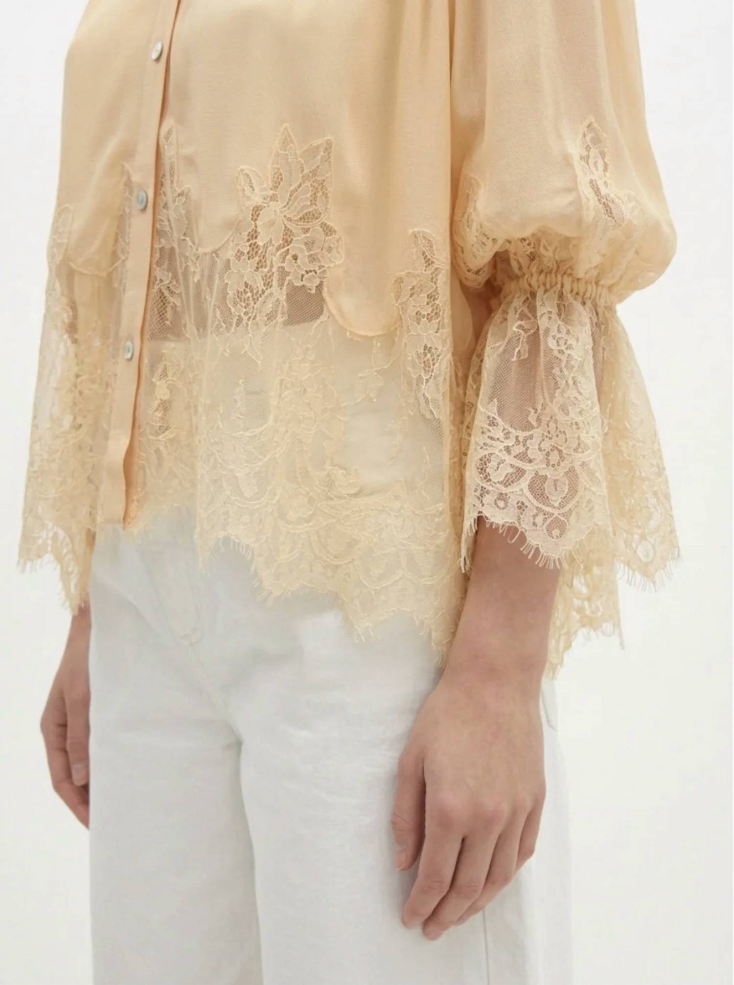 Berenice - Cristy V-neck Shirt With Lace Detail