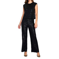 Skies Are Blue - Sequins Semi-flare Pant