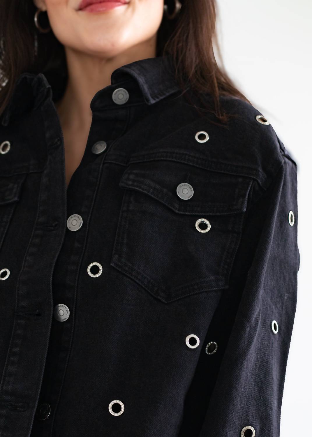 Habitual - Embellished Cropped Swingy Oversized Jacket