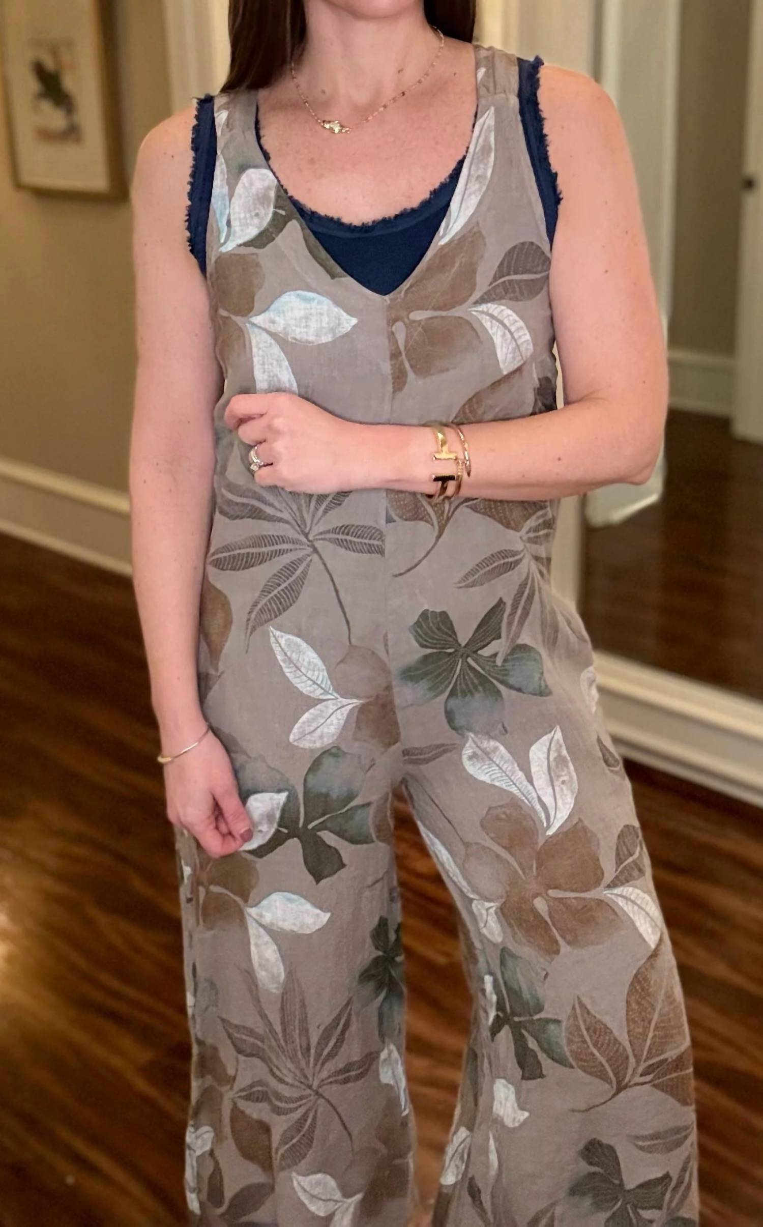 Look Mode Usa - Linen Printed Romper