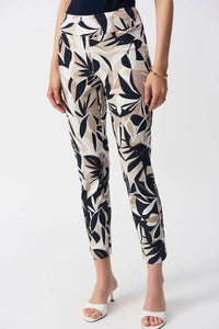 Joseph Ribkoff - Tropical Print Slim Cropped Pants