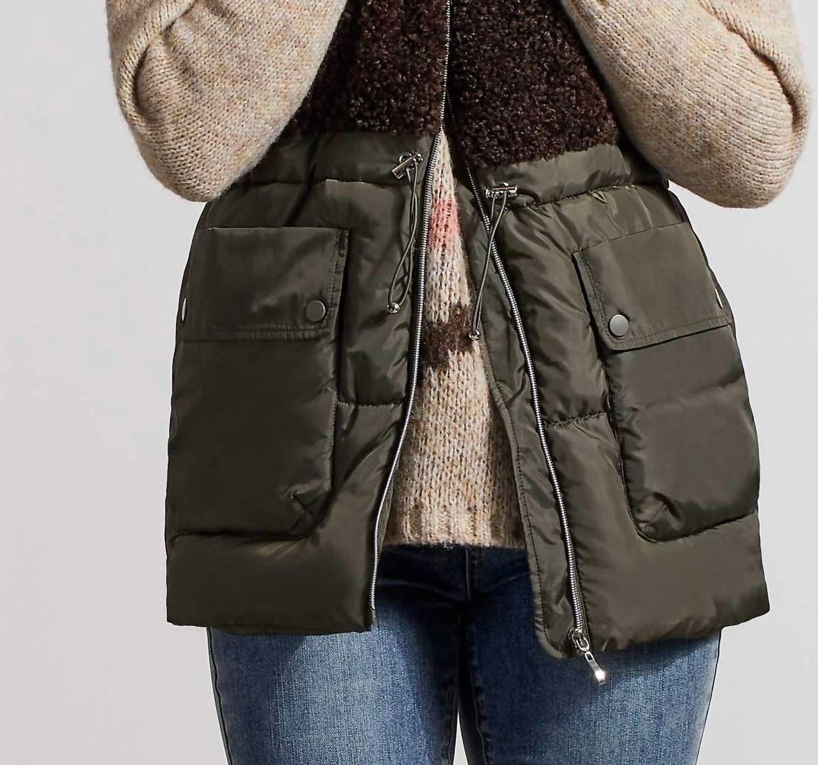 Tribal - Sleeveless Sherpa Combo Vest