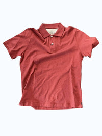 eleventy Men's Knit Polo in salmon - men's shirt