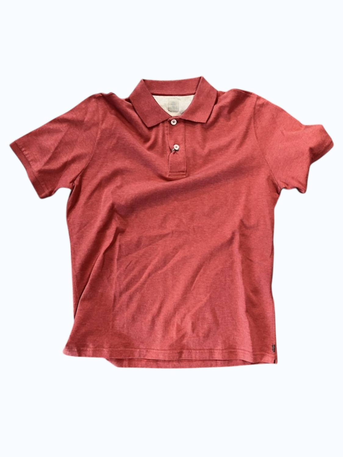 eleventy Men's Knit Polo in salmon - men's shirt
