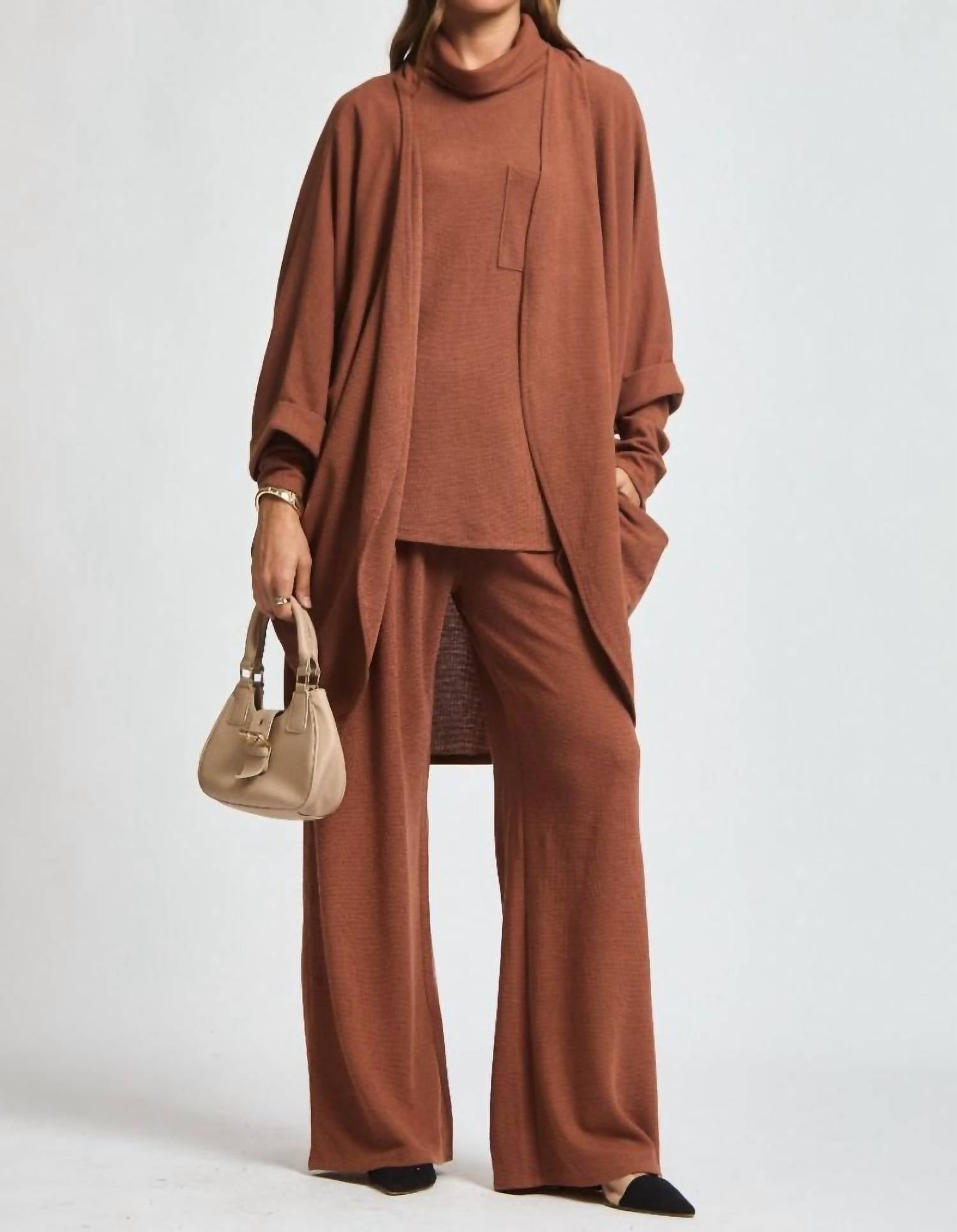 Dear Scarlett - Get Away Top Cardigan Pants 3 Piece Set