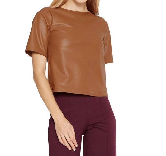 Ripley Rader - VEGAN LEATHER SHORT SLEEVES TOP