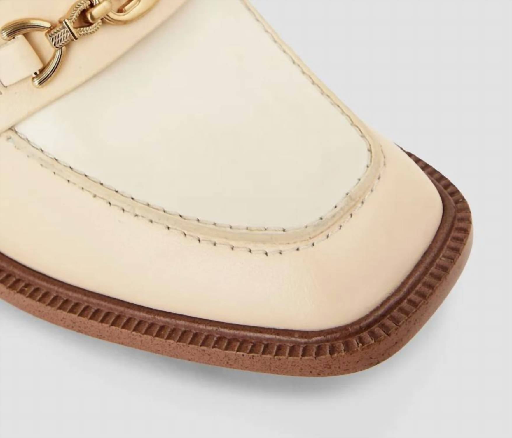 Sam Edelman Women's Quincy Heeled Loafer in ivory leather - women's flats - view 4