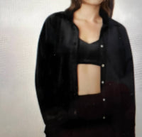 Nia - Velour Button Down Shirt