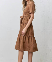 Polagram - Gabrielle Button Tiered Shirt Dress
