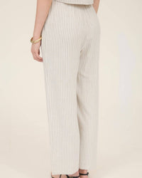 Venti6 - Clair Linen Pinstripe Drawstring Pants