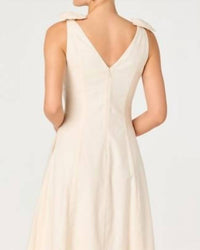 Astr - Joleena Linen Bow-strap Midi Dress