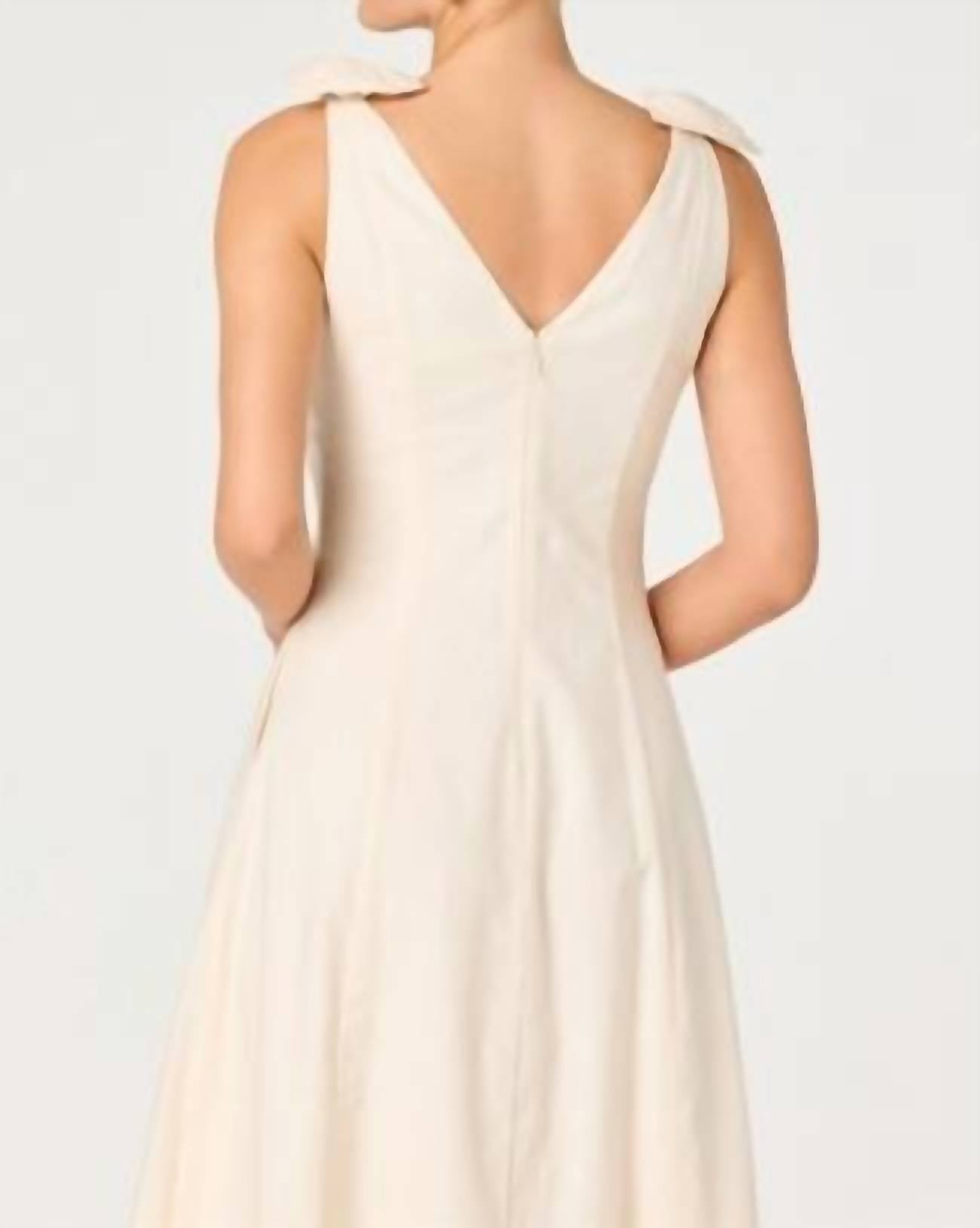 Astr - Joleena Linen Bow-strap Midi Dress