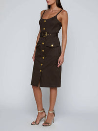 L'Agence - Ida Button-front Tank Midi Dress