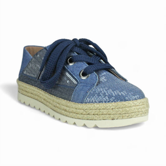 Love Rio - Women's Denim Sequin Sneakers
