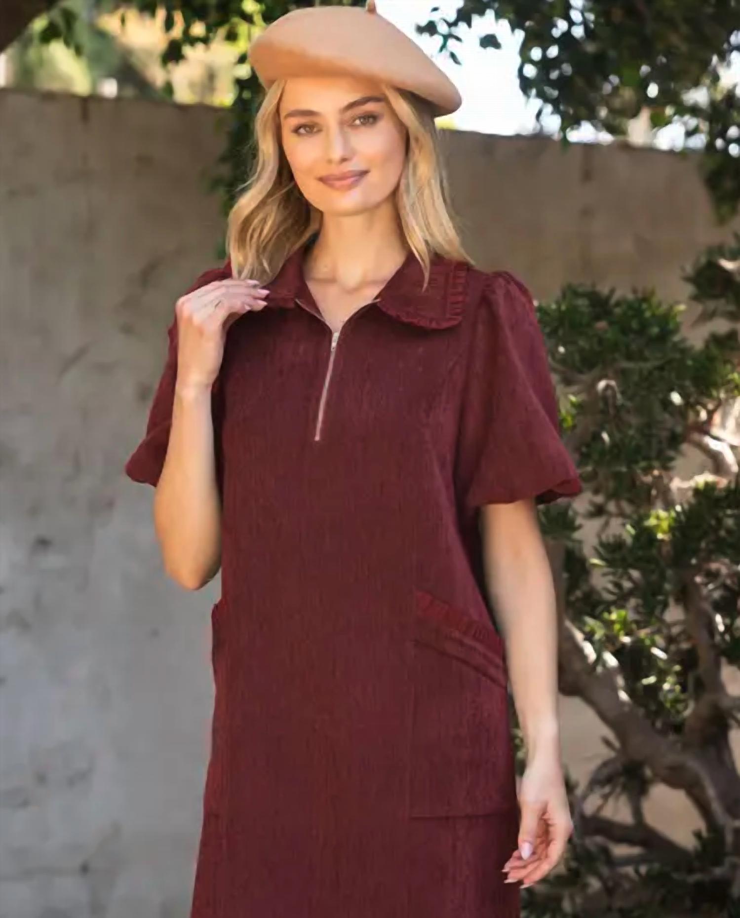 Voy - Raquel Ruffle Pocket Detail Mini Dress