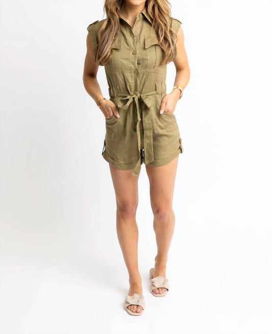 Karlie - Women's Solid Pocket Tie Romper